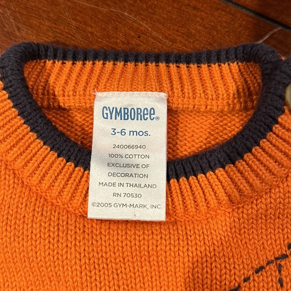 Gymboree 2005 Fly Boys Orange Bi-plane 100% cotton airplane sweater 3-6 months - Picture 12 of 12